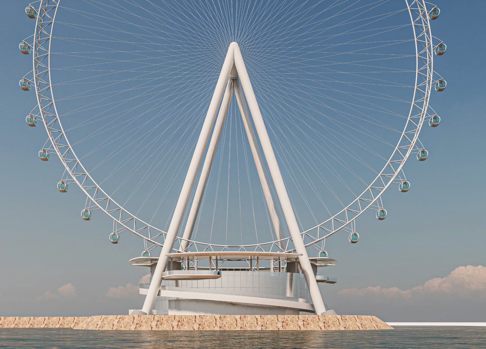 Lightweight Structure: The wheel is six times lighter and four times more stable than London Eye.